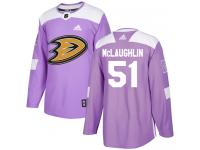 #51 Adidas Authentic Blake McLaughlin Youth Purple NHL Jersey - Anaheim Ducks Fights Cancer Practice