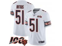 #51 Limited Dick Butkus White Football Road Men's Jersey Chicago Bears Vapor Untouchable 100th Season