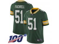 #51 Limited Kyler Fackrell Green Football Home Men's Jersey Green Bay Packers Vapor Untouchable 100th Season