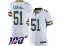#51 Limited Kyler Fackrell White Football Road Men's Jersey Green Bay Packers Vapor Untouchable 100th Season