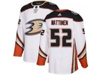#52 Adidas Authentic Julius Nattinen Men's White NHL Jersey - Away Anaheim Ducks