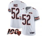 #52 Limited Khalil Mack White Football Road Youth Jersey Chicago Bears Vapor Untouchable 100th Season