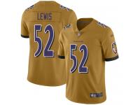 #52 Limited Ray Lewis Gold Football Men's Jersey Baltimore Ravens Inverted Legend Vapor Rush
