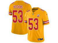 #53 Limited Anthony Hitchens Gold Football Youth Jersey Kansas City Chiefs Inverted Legend Vapor Rush