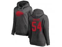 #54 Damien Wilson Ash Football One Color Women's Kansas City Chiefs Pullover Hoodie
