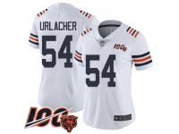 #54 Limited Brian Urlacher White Football Women's Jersey Chicago Bears 100th Season