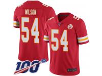 #54 Limited Damien Wilson Red Football Home Men's Jersey Kansas City Chiefs Vapor Untouchable 100th Season