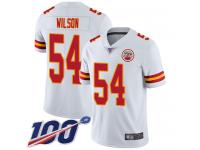 #54 Limited Damien Wilson White Football Road Youth Jersey Kansas City Chiefs Vapor Untouchable 100th Season