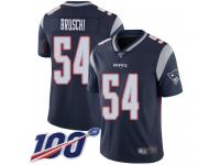 #54 Limited Tedy Bruschi Navy Blue Football Home Men's Jersey New England Patriots Vapor Untouchable 100th Season