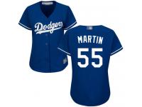 #55 Authentic Russell Martin Royal Blue Baseball Alternate Women's Jersey Los Angeles Dodgers Cool Base