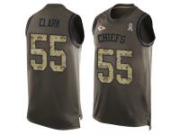 #55 Frank Clark Green Football Men's Jersey Kansas City Chiefs Salute to Service Tank Top