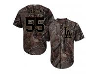 #55 Russell Martin Camo Baseball Men's Jersey Los Angeles Dodgers Realtree Collection Flex Base