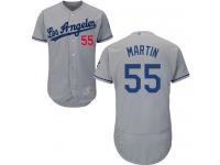 #55 Russell Martin Grey Baseball Road Men's Jersey Los Angeles Dodgers Flex Base