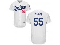 #55 Russell Martin White Baseball Home Men's Jersey Los Angeles Dodgers Flex Base