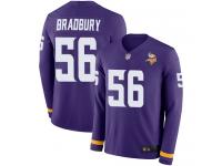 #56 Limited Garrett Bradbury Purple Football Men's Jersey Minnesota Vikings Therma Long Sleeve