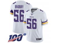 #56 Limited Garrett Bradbury White Football Road Men's Jersey Minnesota Vikings Vapor Untouchable 100th Season