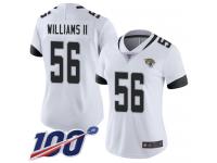 #56 Limited Quincy Williams II White Football Road Women's Jersey Jacksonville Jaguars Vapor Untouchable 100th Season