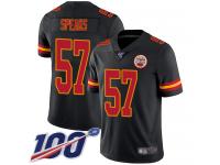 #57 Limited Breeland Speaks Black Football Youth Jersey Kansas City Chiefs Rush Vapor Untouchable 100th Season