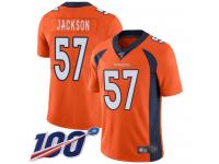 #57 Limited Tom Jackson Orange Football Home Men's Jersey Denver Broncos Vapor Untouchable 100th Season