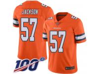 #57 Limited Tom Jackson Orange Football Men's Jersey Denver Broncos Rush Vapor Untouchable 100th Season