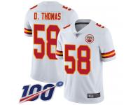 #58 Limited Derrick Thomas White Football Road Men's Jersey Kansas City Chiefs Vapor Untouchable 100th Season