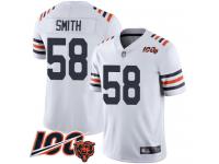 #58 Limited Roquan Smith White Football Men's Jersey Chicago Bears 100th Season