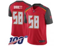 #58 Limited Shaquil Barrett Red Football Home Men's Jersey Tampa Bay Buccaneers Vapor Untouchable 100th Season
