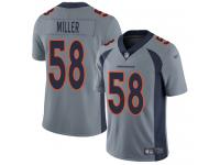 #58 Limited Von Miller Silver Football Men's Jersey Denver Broncos Inverted Legend