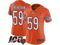 #59 Limited Danny Trevathan Orange Football Alternate Women's Jersey Chicago Bears 100th Season