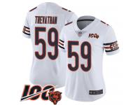 #59 Limited Danny Trevathan White Football Road Women's Jersey Chicago Bears Vapor Untouchable 100th Season