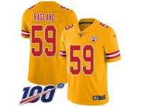 #59 Limited Reggie Ragland Gold Football Youth Jersey Kansas City Chiefs Inverted Legend 100th Season