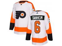 #6 Authentic Travis Sanheim White Adidas NHL Away Men's Jersey Philadelphia Flyers