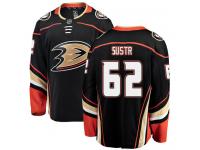 #62 Breakaway Andrej Sustr Youth Black NHL Jersey - Home Anaheim Ducks