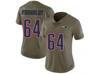 #64 Limited Hjalte Froholdt Olive Football Women's Jersey New England Patriots 2017 Salute to Service