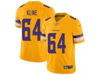 #64 Limited Josh Kline Gold Football Men's Jersey Minnesota Vikings Inverted Legend Vapor Rush