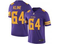 #64 Limited Josh Kline Purple Football Men's Jersey Minnesota Vikings Rush Vapor Untouchable