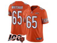 #65 Limited Cody Whitehair Orange Football Alternate Men's Jersey Chicago Bears 100th Season