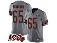 #65 Limited Cody Whitehair Silver Football Men's Jersey Chicago Bears Inverted Legend Vapor Rush 100th Season