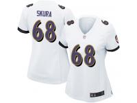 #68 Game Matt Skura White Football Road Women's Jersey Baltimore Ravens