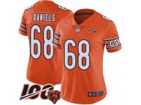#68 Limited James Daniels Orange Football Alternate Women's Jersey Chicago Bears 100th Season