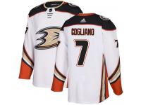 #7 Adidas Authentic Andrew Cogliano Men's White NHL Jersey - Away Anaheim Ducks