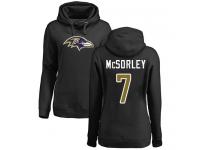 #7 Baltimore Ravens Trace McSorley Women's Name & Number Logo Black Football Pullover Hoodie