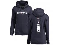 #7 Jake Bailey Navy Blue Football Backer Women's New England Patriots Pullover Hoodie