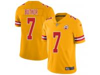 #7 Limited Harrison Butker Gold Football Men's Jersey Kansas City Chiefs Inverted Legend Vapor Rush