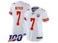 #7 Limited Harrison Butker White Football Road Women's Jersey Kansas City Chiefs Vapor Untouchable 100th Season
