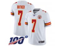 #7 Limited Harrison Butker White Football Road Youth Jersey Kansas City Chiefs Vapor Untouchable 100th Season