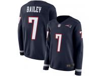 #7 Limited Jake Bailey Navy Blue Football Women's Jersey New England Patriots Therma Long Sleeve