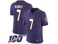 #7 Limited Trace McSorley Purple Football Home Men's Jersey Baltimore Ravens Vapor Untouchable 100th Season