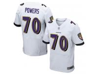 #70 Baltimore Ravens Ben Powers Elite Men's Road White Jersey Football