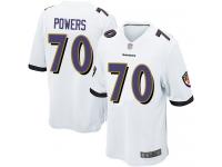 #70 Baltimore Ravens Ben Powers Game Men's Road White Jersey Football